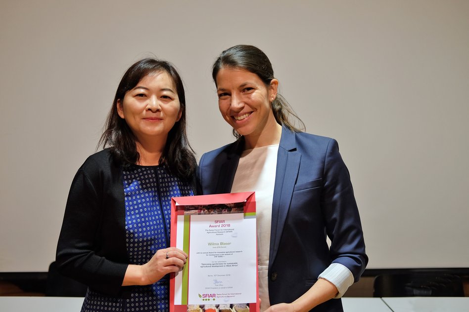 SFIAR President Yuan Zhou with SFIAR PhD Award Winner Wilma Blaser